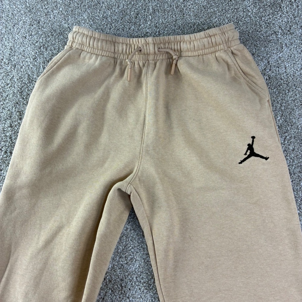 Jordan Kids Brooklyn Fleece Sweatpants in Hemp-Boys Large (12-13) Jumpman Warmup